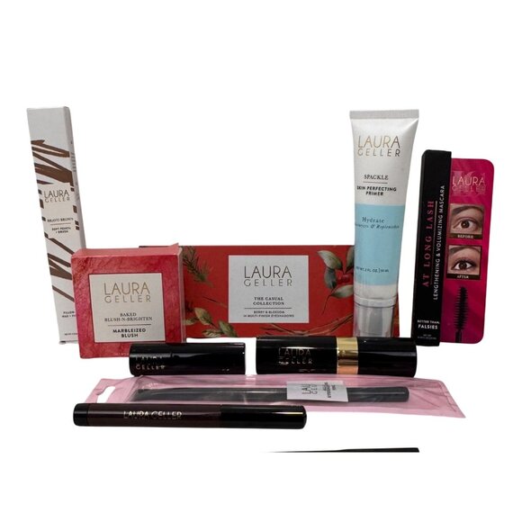 Laura Geller Makeup Set With Blush Lipstick Mascara Primer & Liner Assorted Colo - Picture 1 of 16